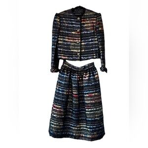 VTG David Hayes Quilted Metallic 2pc Set Collector Archival Size 10 RARE Luxury